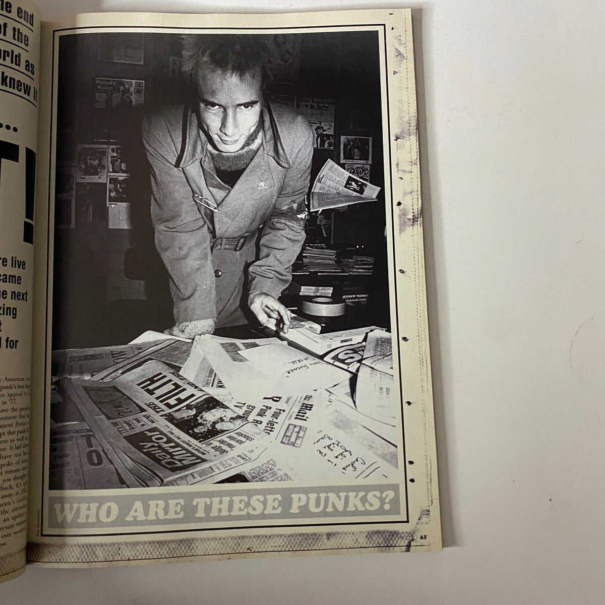 Image from Mojo Music Magazine October 2001 featuring Gaye Advert, captioned 'Who are these punks?', showcasing a punk aesthetic.