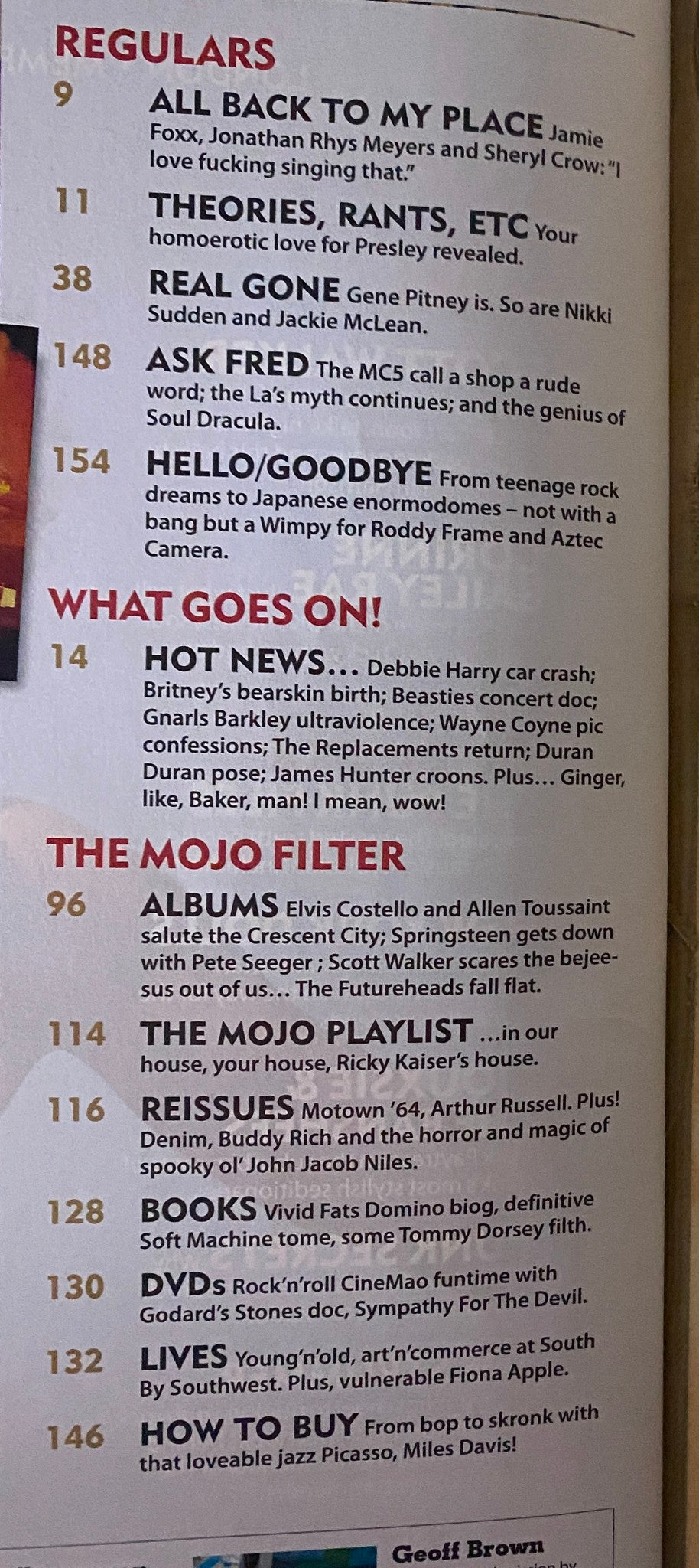Inside pages of Mojo Music Magazine June 2006 featuring articles on punk music including The Clash and Siouxsie.