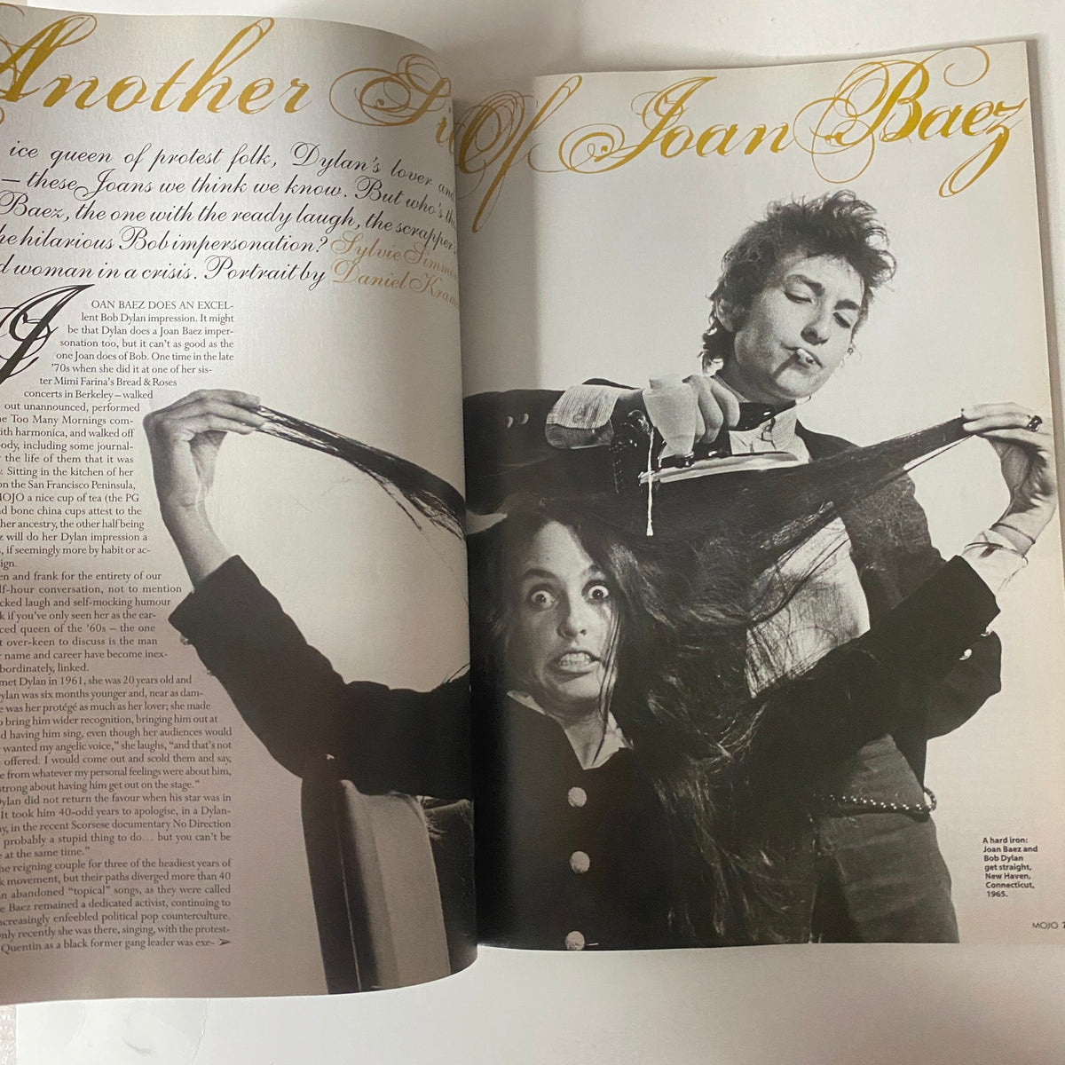 Another view from Mojo Music Magazine September 2006, displaying a portrait of Joan Baez, capturing the artistic and cultural contributions of influential musicians.