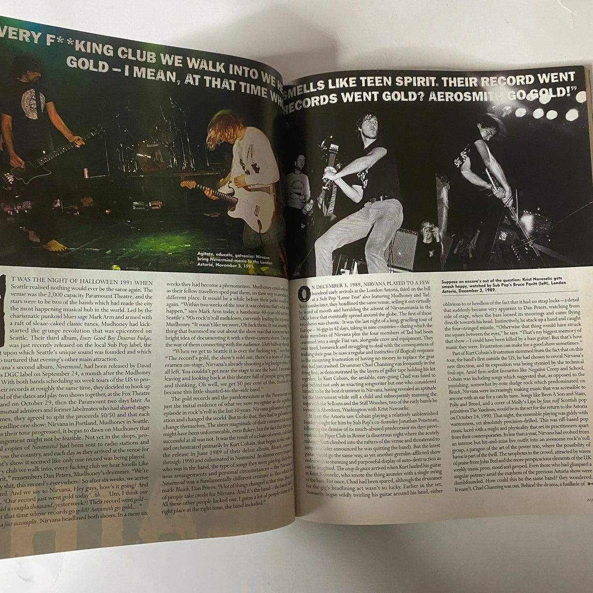 Another interior page from Mojo Music Magazine January 2003 featuring live concert photography, depicting a musical performance with commentary.