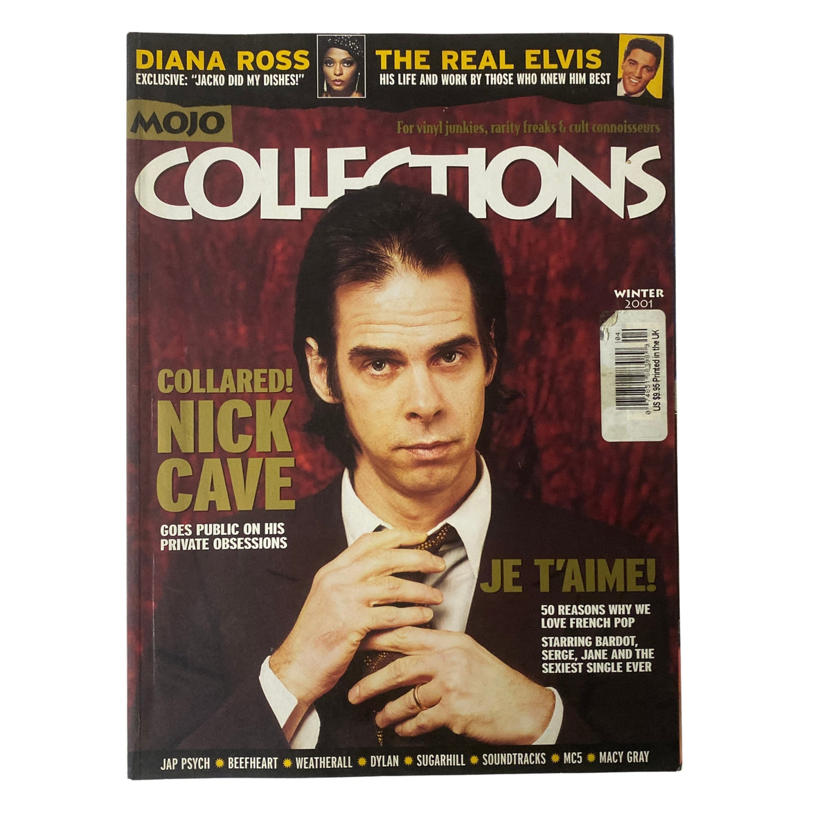 Mojo Collections Magazine Winter 2001 featuring Nick Cave on the cover. The magazine is in very good condition with minor wear along the edges.