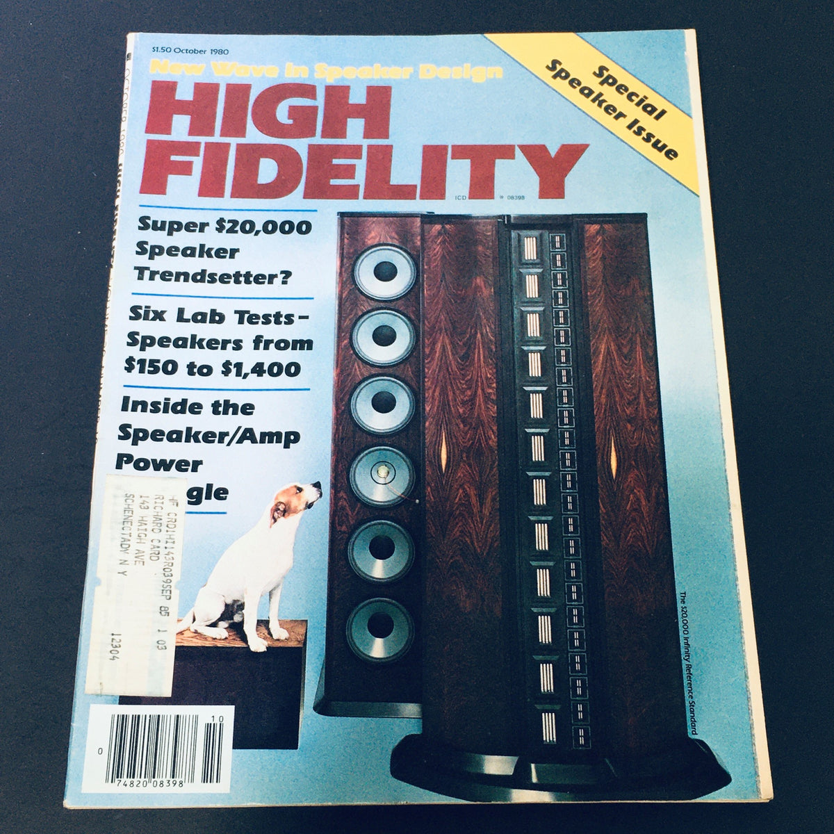 Cover of the VTG High Fidelity Magazine from October 1980 featuring a prominent speaker design, with articles on speaker trends and amplifier power. Special speaker issue showcasing innovative audio technology.