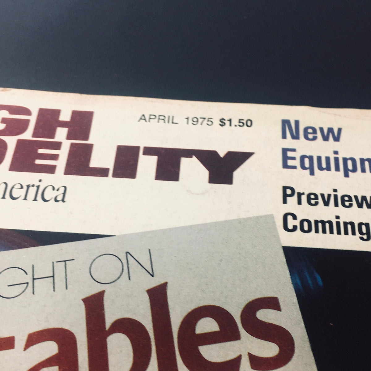 Cover of VTG High Fidelity Magazine April 1975 featuring the issue title, date, and price, showcasing trends in music.