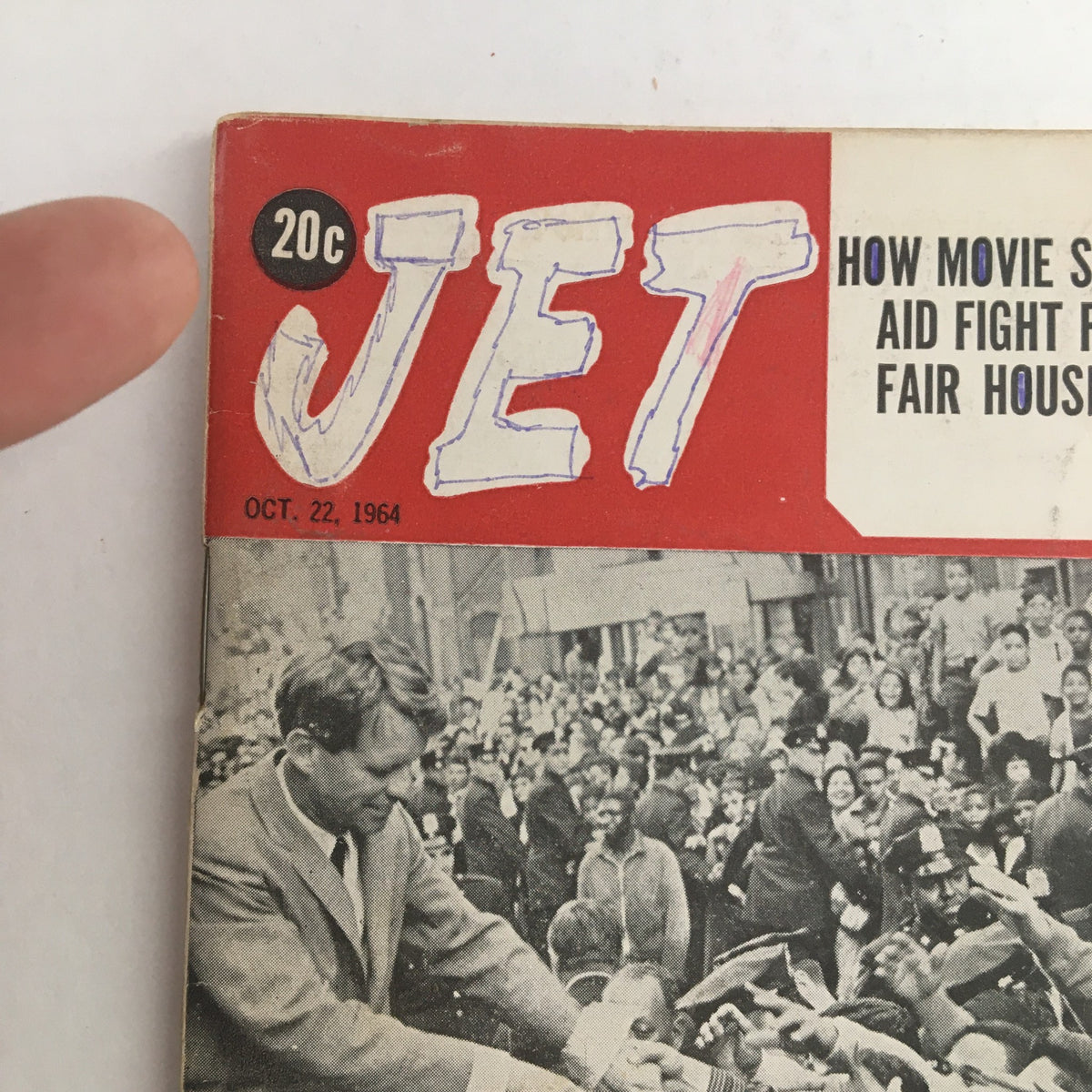 Jet Magazine October 22 1964 cover featuring Robert Kennedy and the headline 'Robert Kennedy Battles For Negro Vote' with an image of a crowd and a hand reaching out.