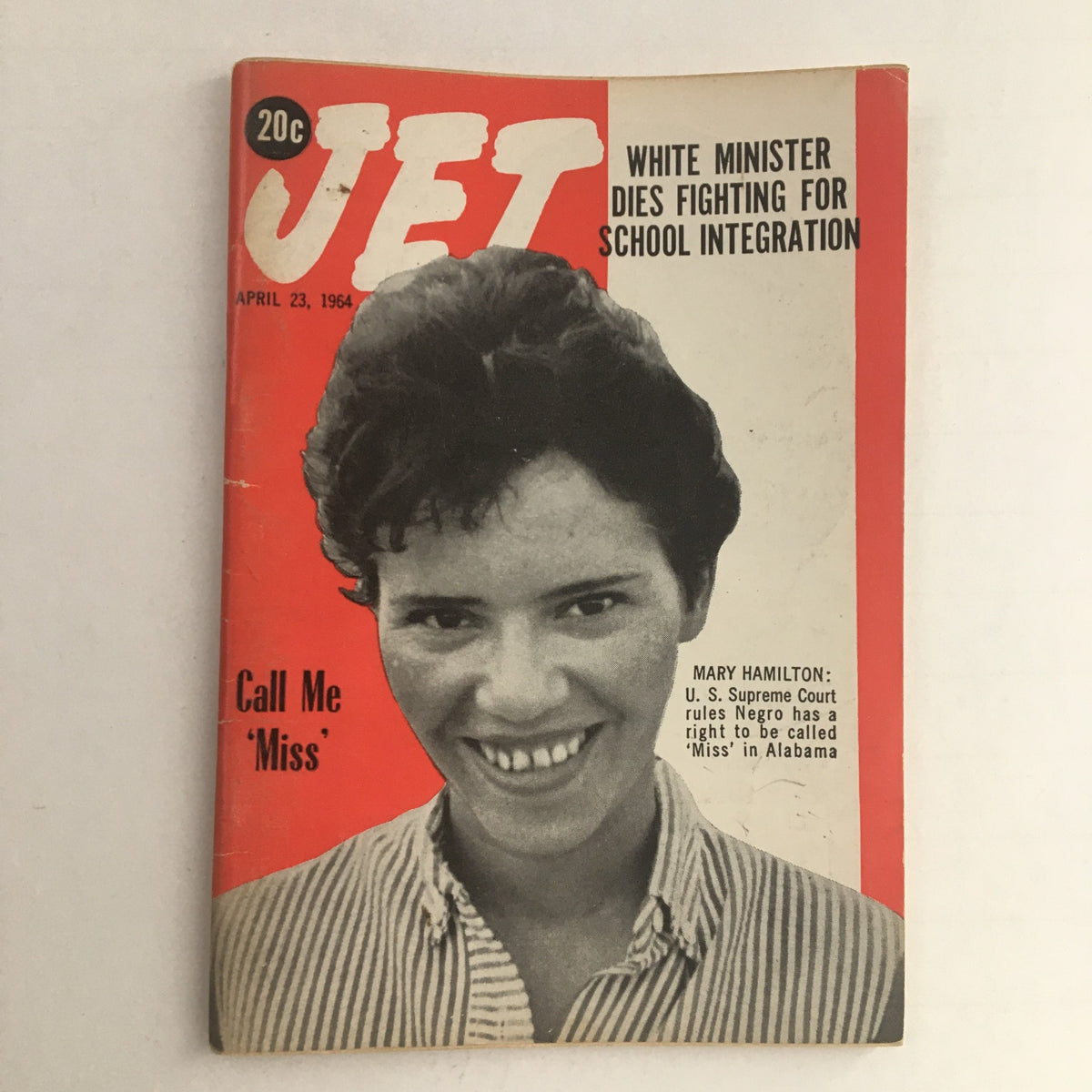 Jet Magazine April 23 1964 cover featuring Mary Hamilton, highlighting the U.S. Supreme Court ruling and school integration.