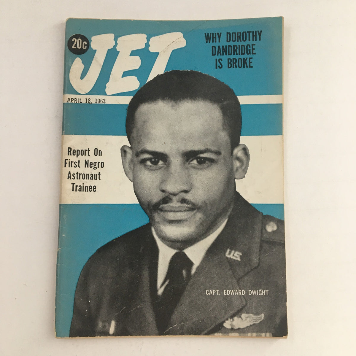 Jet Magazine April 18 1963 featuring the first Negro astronaut Capt. Edward Dwight on the cover, highlighting a significant moment in American history.