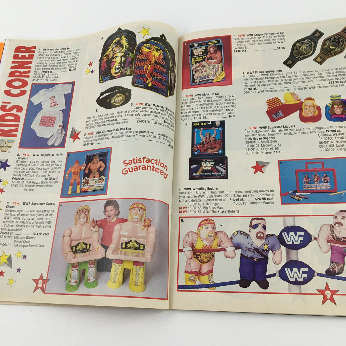 WWF Wrestling Spot Vol. 13 1991 image displaying a kids' corner advertisement with WWF merchandise, capturing nostalgic wrestling toys.