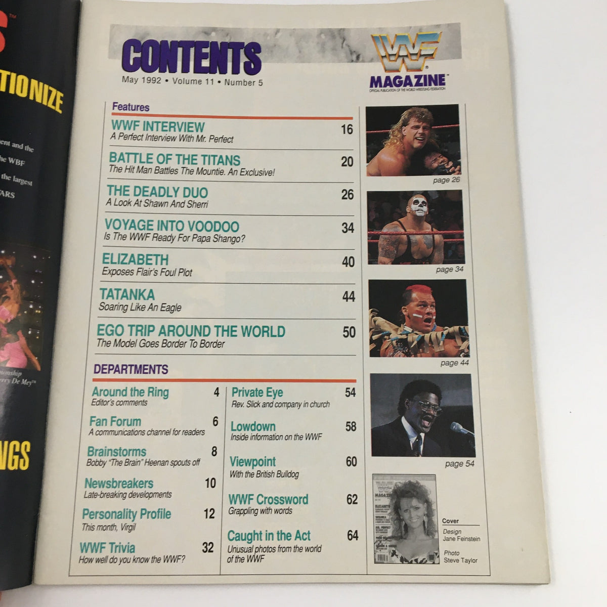WWF Magazine May 1992 Miss Elizabeth, Tatankta & Hulk Hogan Merchandise No Label