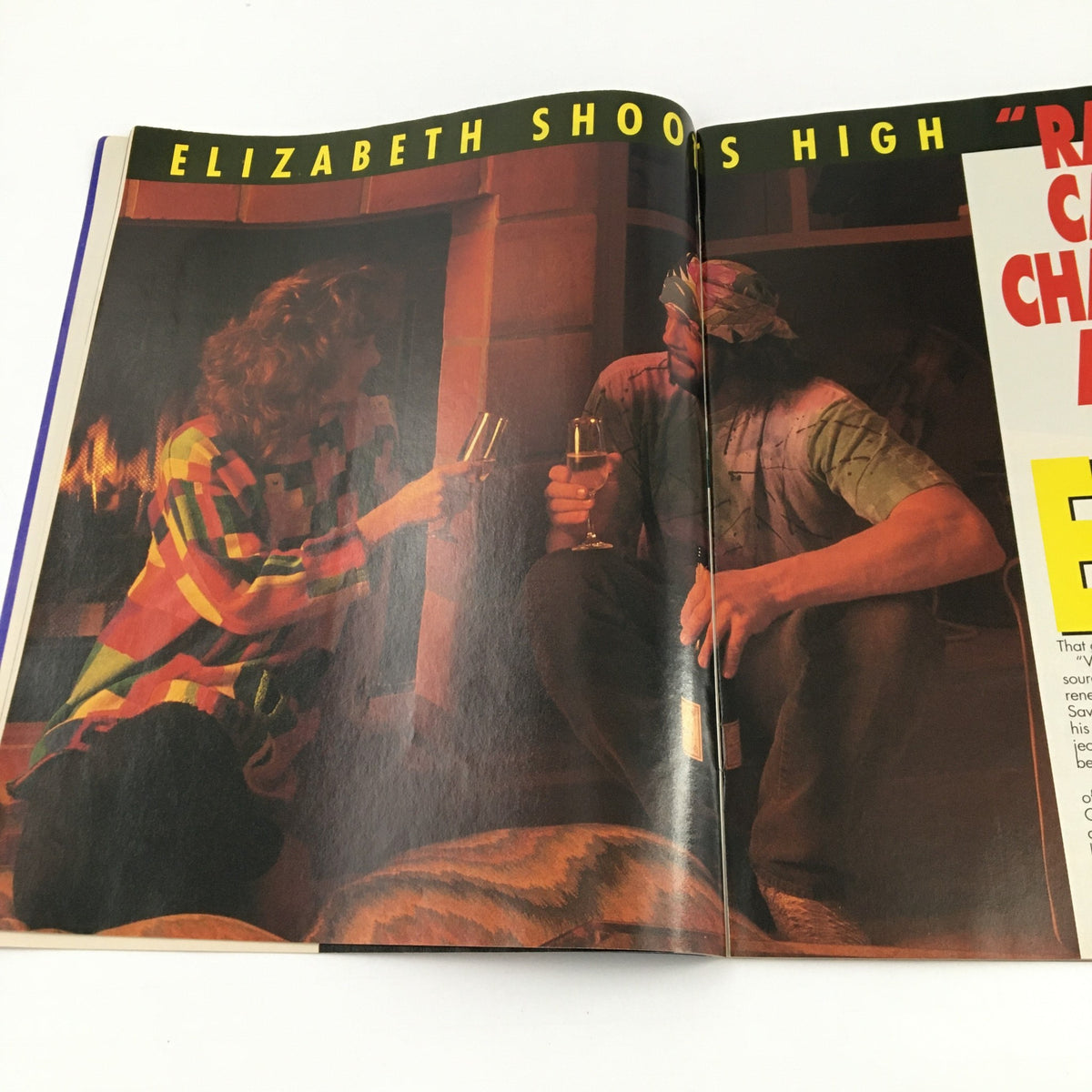 WWF Magazine March 1992 showing a scene with Elizabeth and Randy Savage, highlighting their personal and professional dynamics.