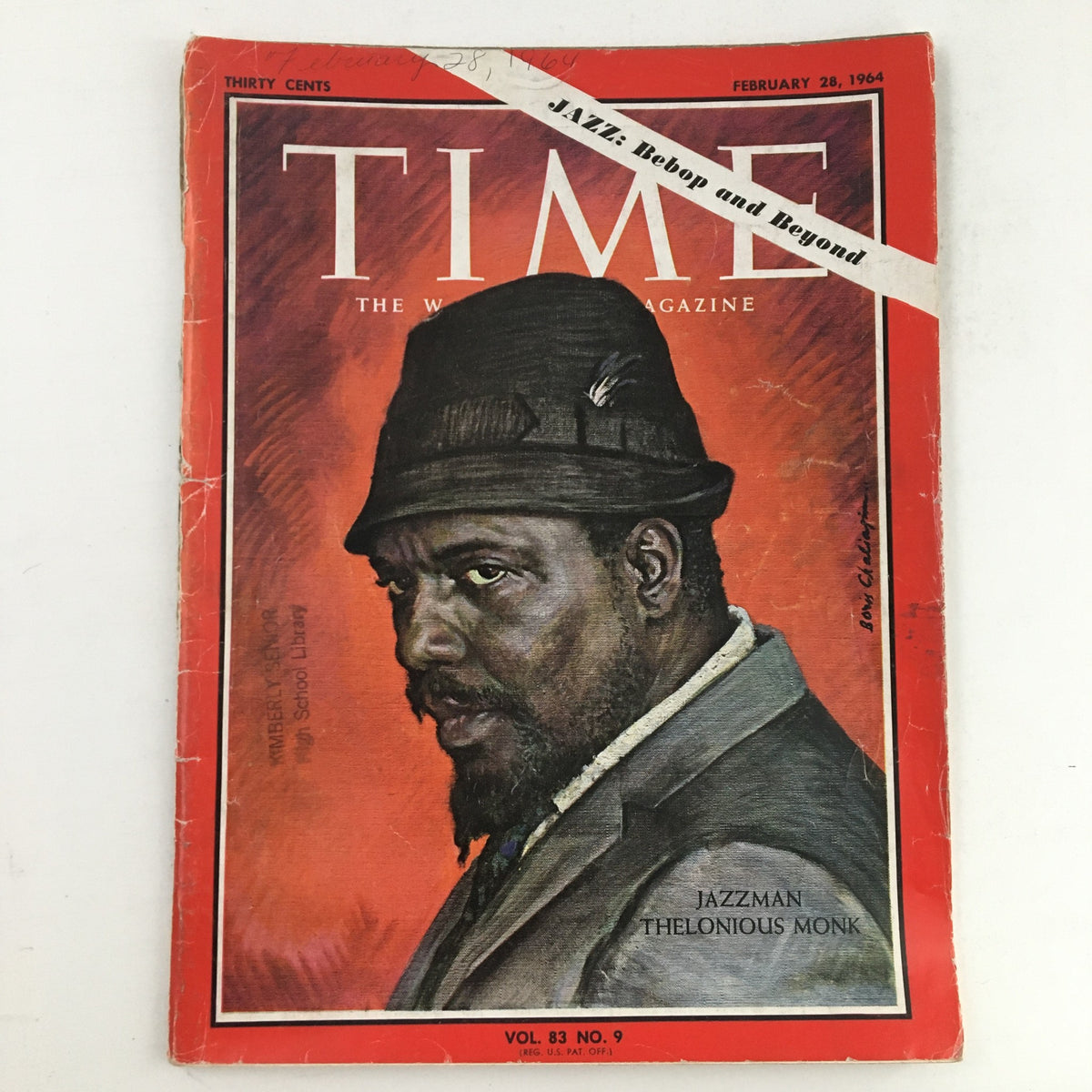 Time Magazine February 28 1964 Jazzman Thelonious Monk Bebop & Beyond No Label