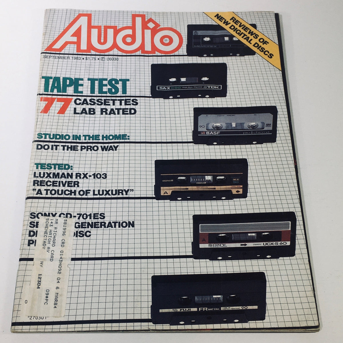 Audio Magazines Collection Audio Music Magazine Sept 1983 Rare Collectible