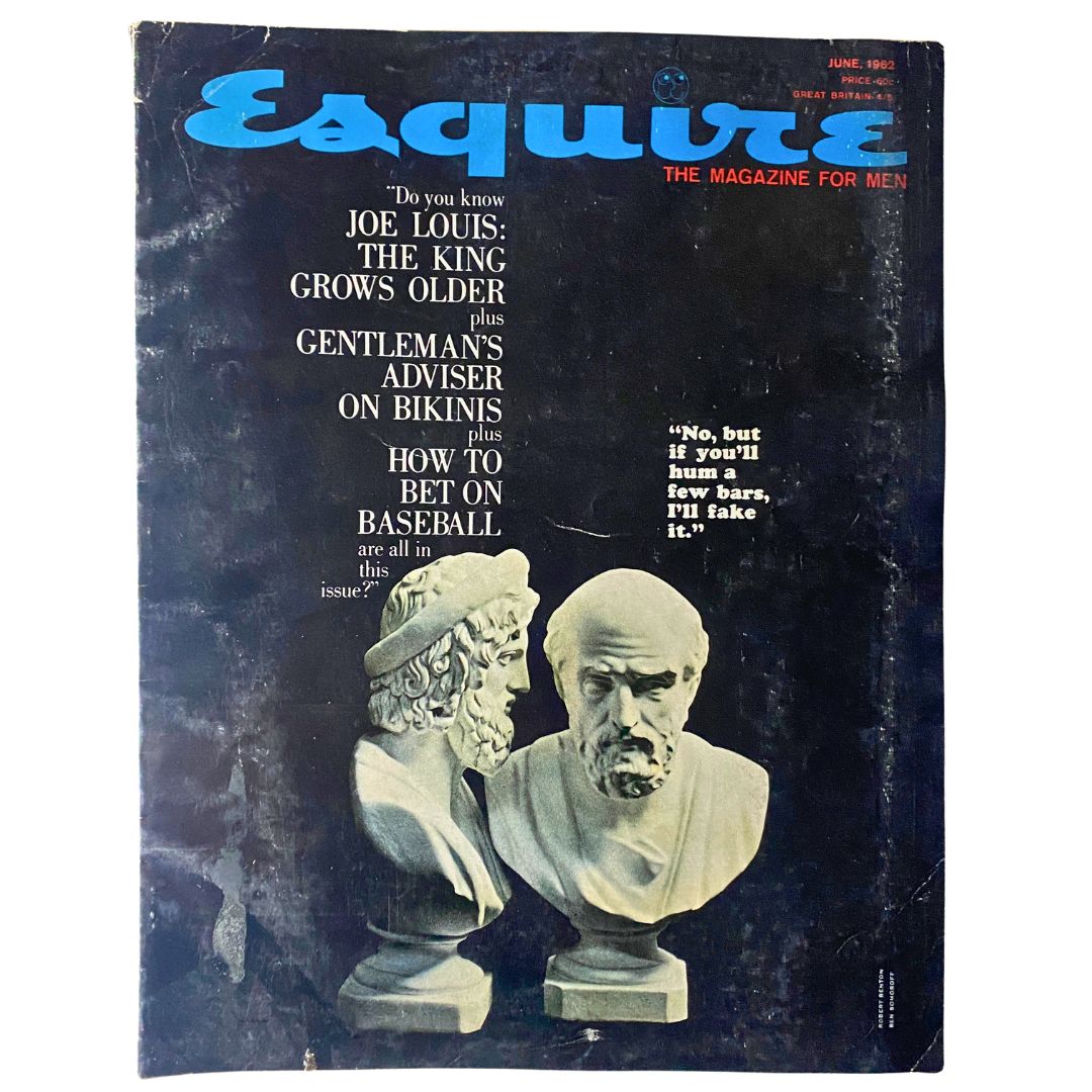Vintage Esquire Magazine June 1962 cover featuring Joe Louis with the title 'VTG Esquire Magazine June 1962 No. 343 Joe Louis The King Grows Older'.