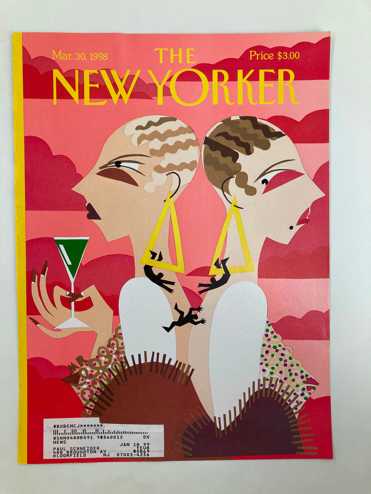 COVER ONLY The New Yorker March 30 1998 with the "Drop-Dead Chic" illustration by Michael Roberts. Captivating artwork featuring fashionable characters and playful design elements.