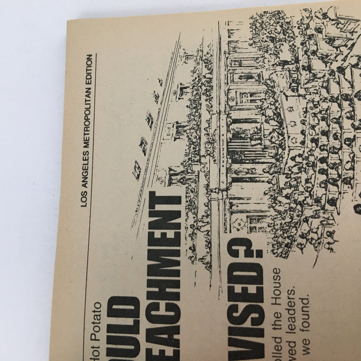 Cover of TV Guide Magazine June 1, 1974 featuring an illustration related to the political topic of impeachment, from the Los Angeles Metropolitan Edition.