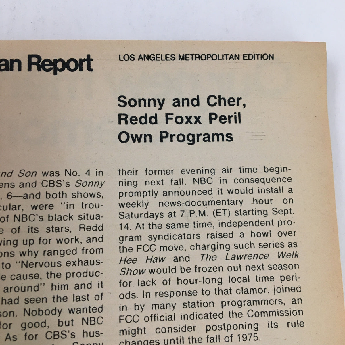 An article page from TV Guide Magazine March 2 1974 discussing the programming and issues related to famous shows, prominently mentioning Jimmy Stewart.