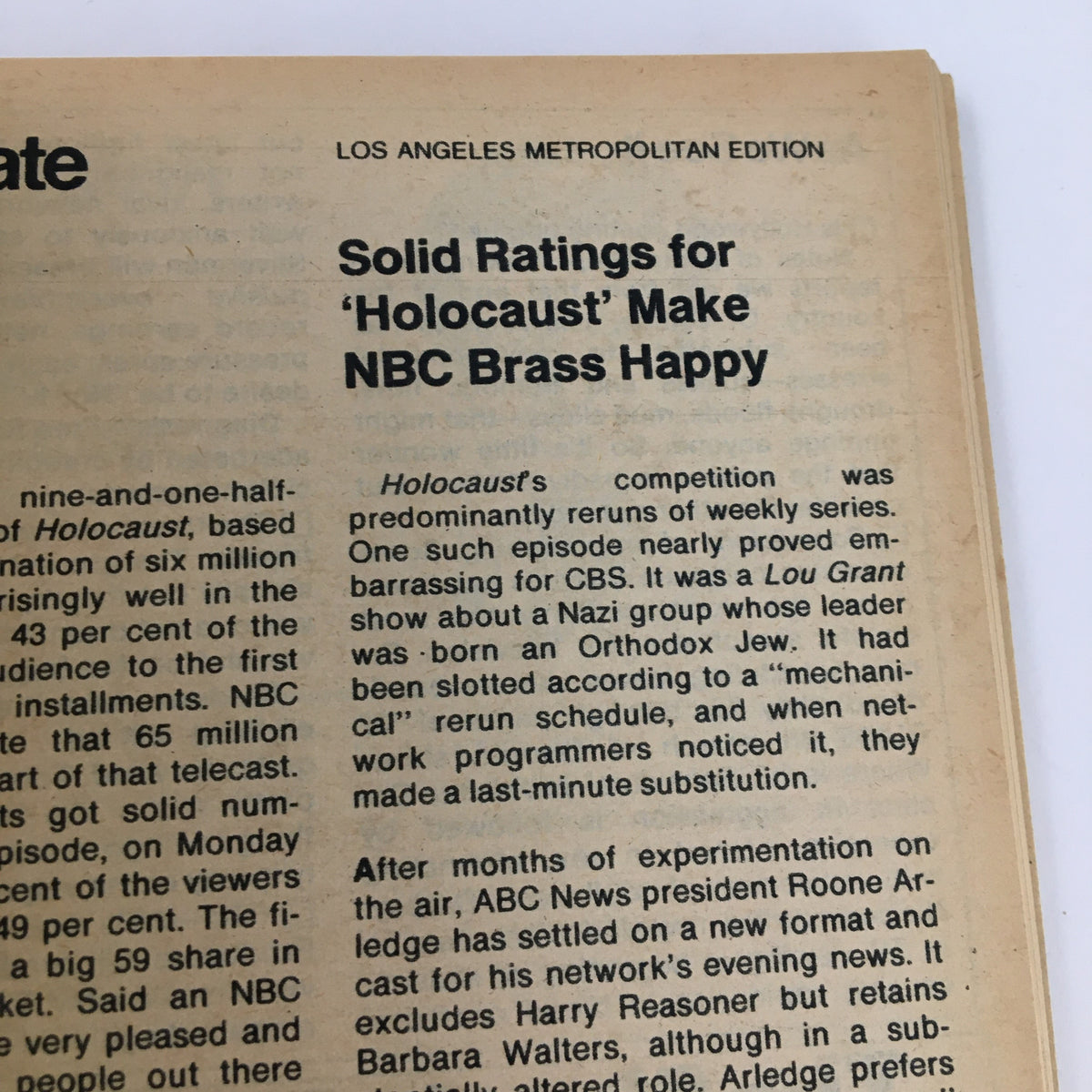 Image of the TV Guide Magazine April 29, 1978, featuring content about 'Holocaust' ratings and television programming, reflecting the entertainment history of the late 1970s.