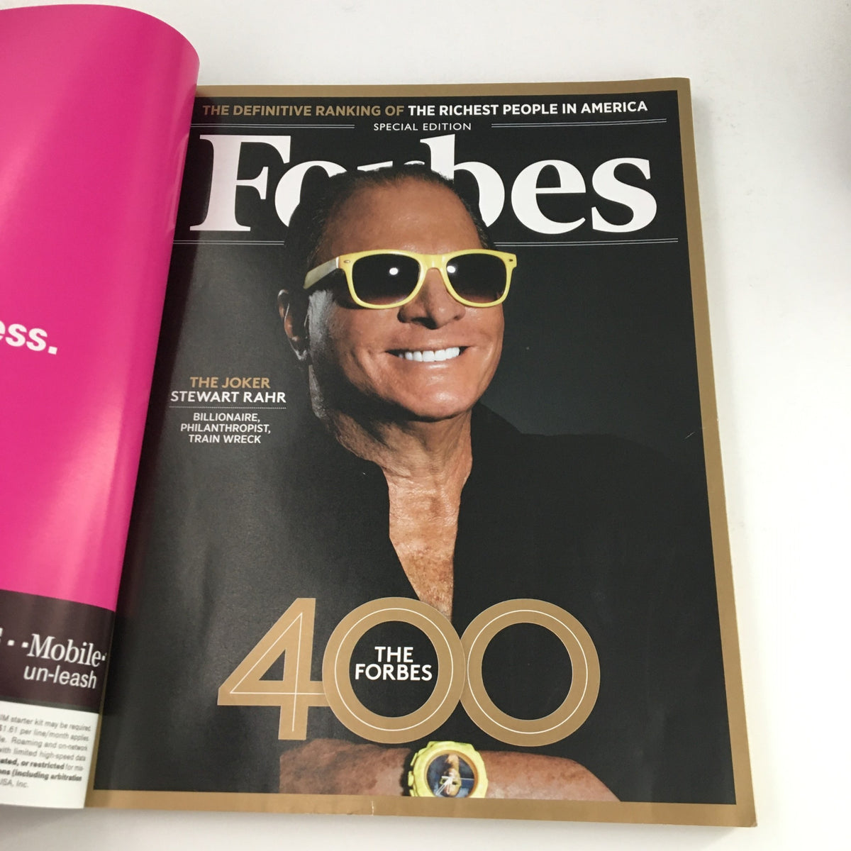 Inside page of Forbes Magazine October 7, 2013 presenting Stewart Rahr with sunglasses, part of the 'The Forbes 400'.