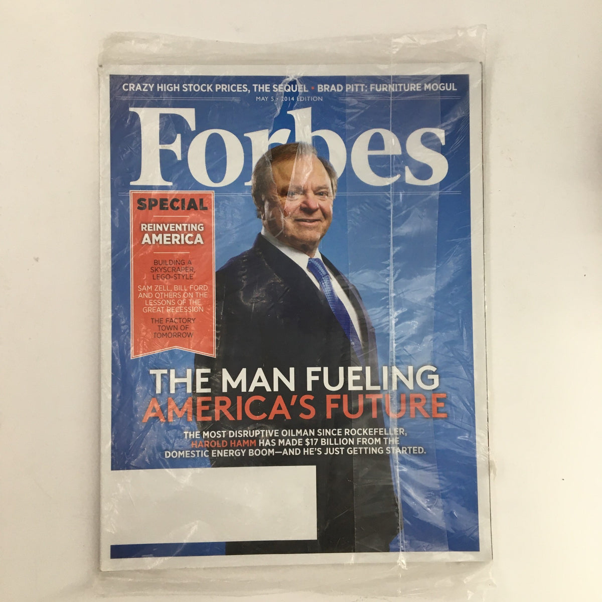 Cover of Forbes Magazine dated May 5, 2014, featuring Harold Mann with the headline 'THE MAN FUELING AMERICA'S FUTURE'. Vintage issue, sealed and in very good condition.