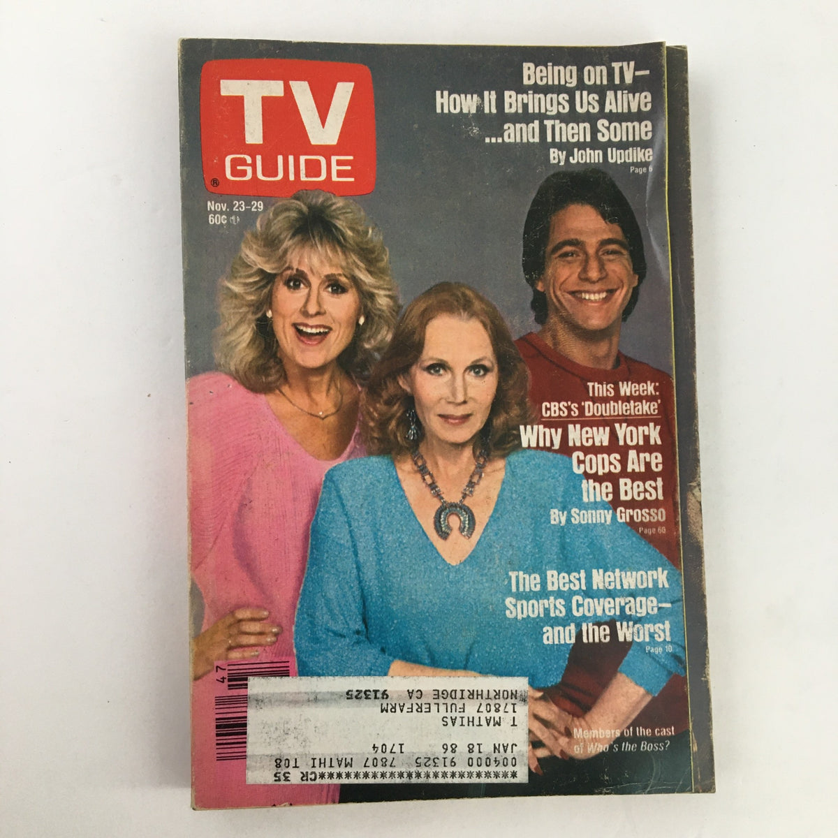 TV Guide Magazine November 23 1985 featuring Judith Light, Katherine Helmond on the cover, showcasing classic TV entertainment from the 1980s.