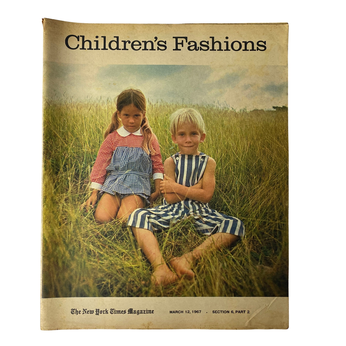Cover of The New York Times Magazine from March 12, 1967, featuring children in fashionable outfits representing contemporary children’s fashion trends.