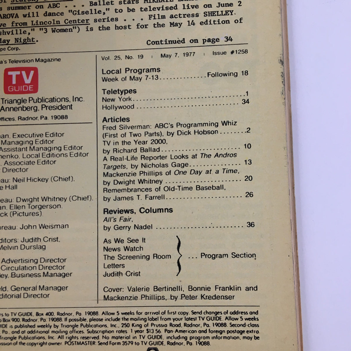 TV Guide Magazine May 7 1977 featuring articles and program listings. This publication celebrates the iconic sitcom 'One Day at a Time' and includes notable insights into the television landscape of the time.