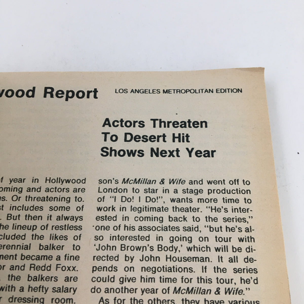 TV Guide Magazine March 13 1976 highlighting the Hollywood Report section discussing actor contributions and television show dynamics during the mid-1970s.