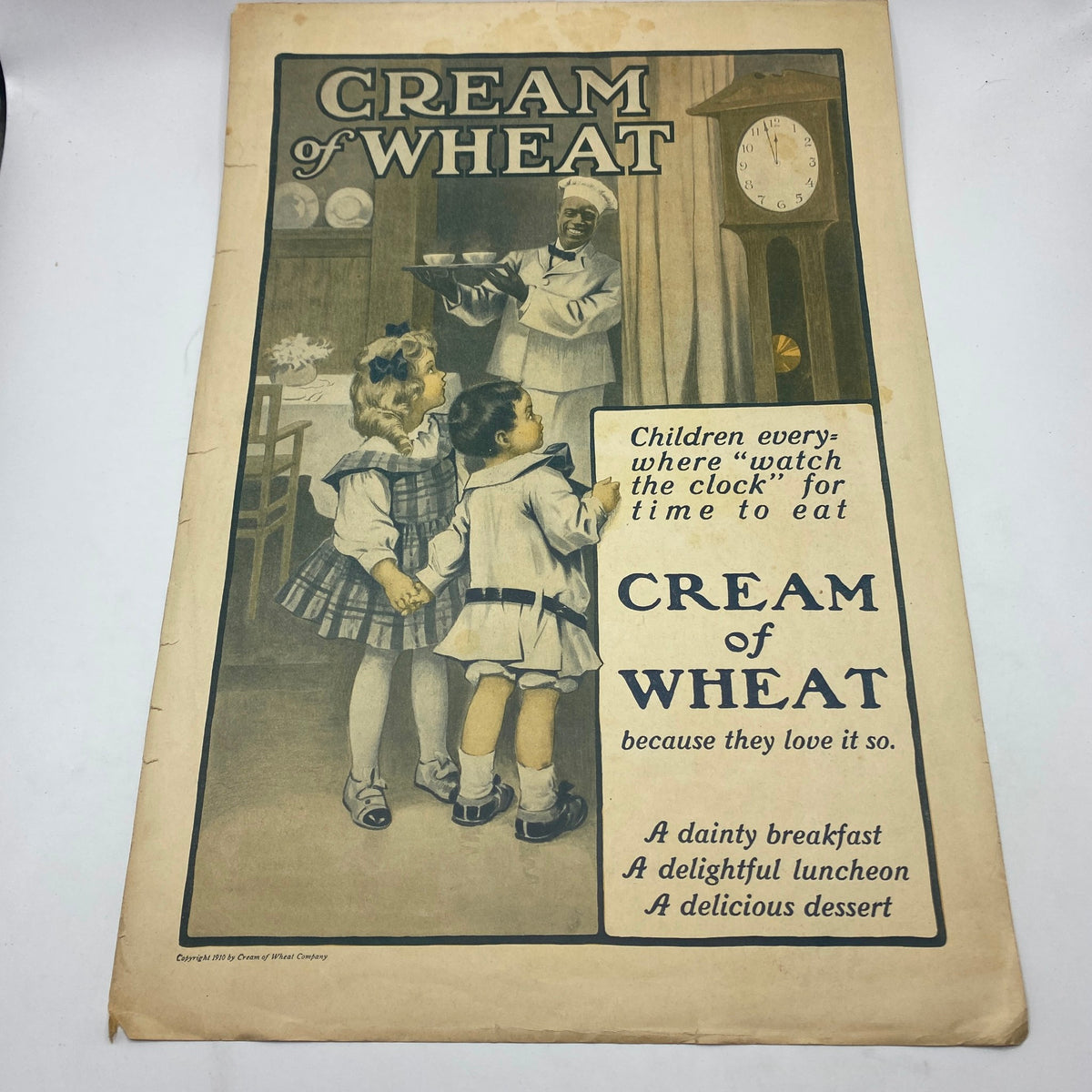 VTG The Ladies Home Journal Cover April 1910 featuring an advertisement for Cream of Wheat, depicting children delighting in breakfast time.