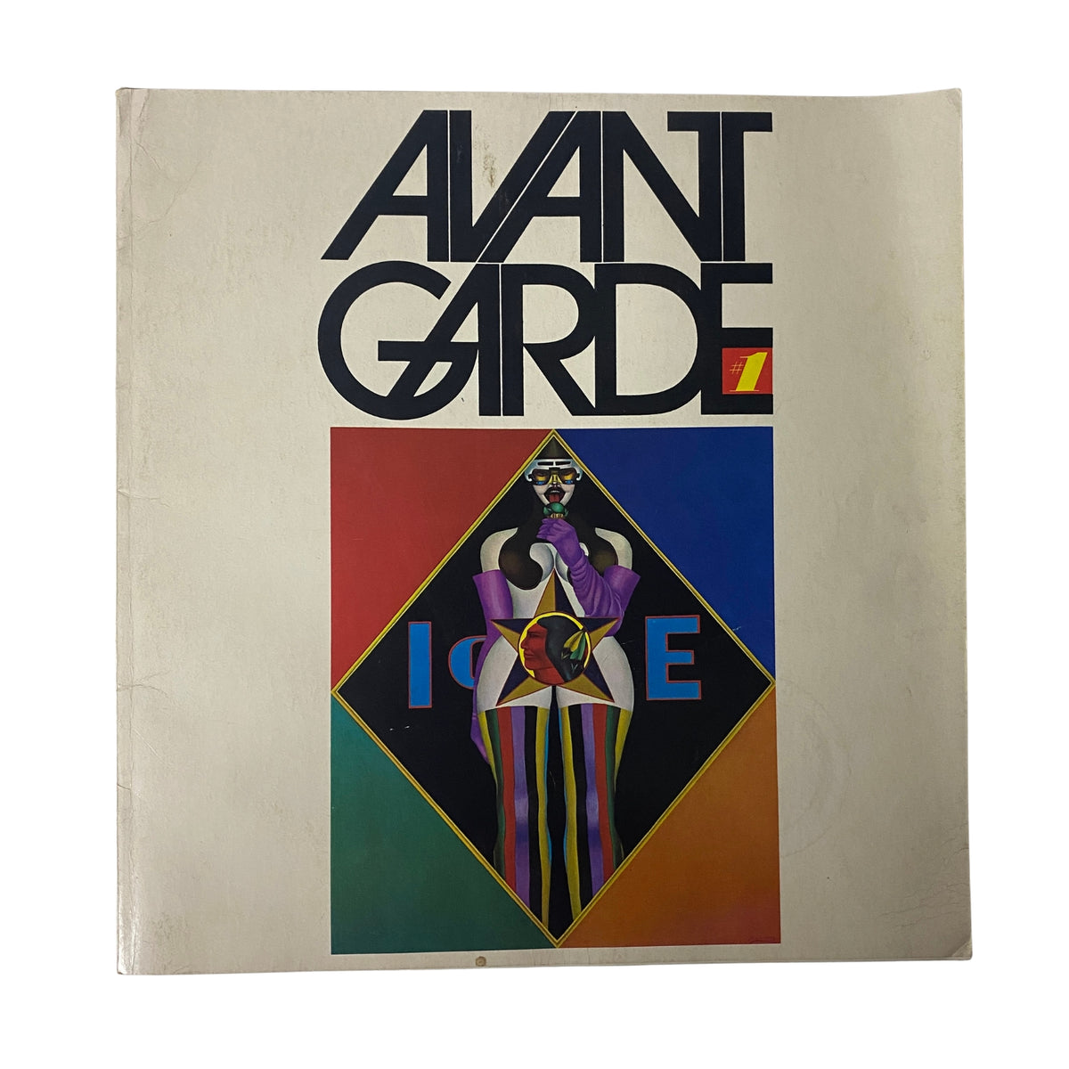 Cover of Avant Garde Magazine, January 1968, featuring the title 'Avant Garde' prominently displayed, alongside an illustration titled 'Ice' by Richard Lindner, highlighting the magazine's bold graphic design and artistic expression.