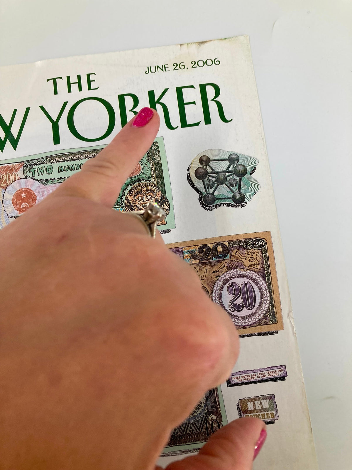 Cover of The New Yorker from June 26, 2006, titled 'Mad Money' featuring illustrations of money and financial symbols.