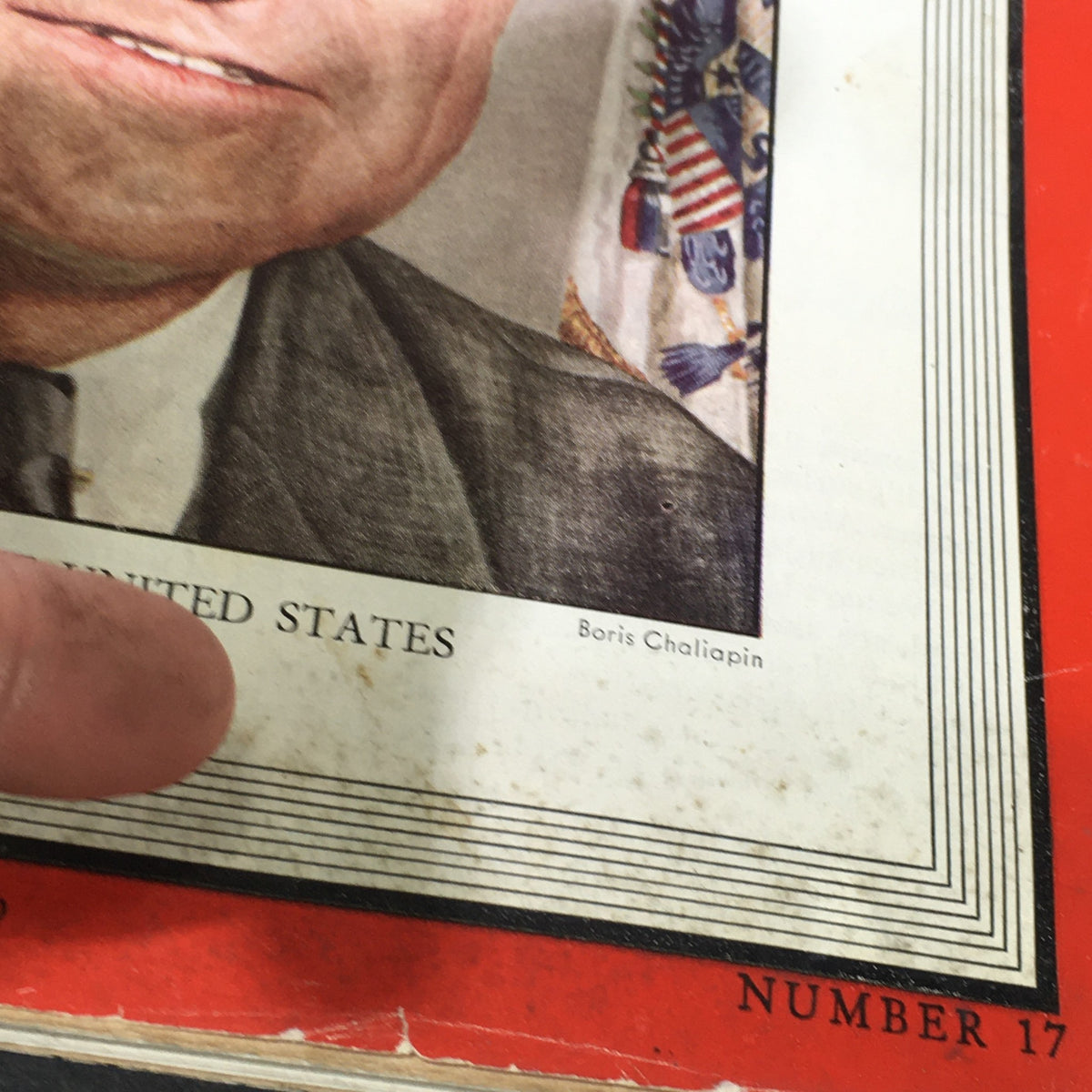 Close-up of the portrait of President Harry S. Truman on the cover of VTG Time Magazine Vol. 45 #17 April 23 1945, highlighting the artist's detail.