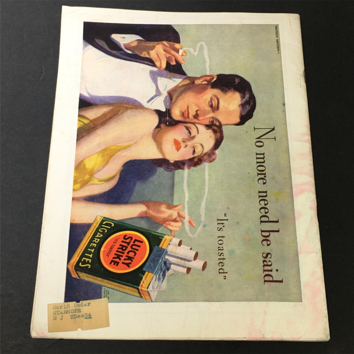 Cover of VTG The Literary Digest Magazine July 15 1933 featuring a vintage advertisement with a couple and the text 'No more need be said - it's toasted' promoting Lucky Strike cigarettes.