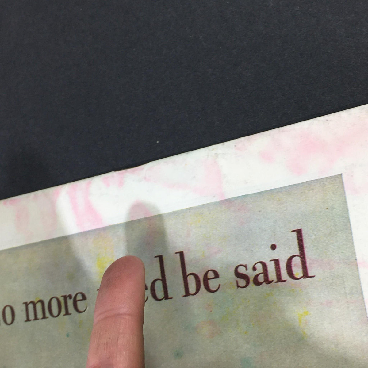 Detail from the cover of VTG The Literary Digest Magazine July 15 1933 highlighting the phrase 'No more need be said' with artistic design elements.
