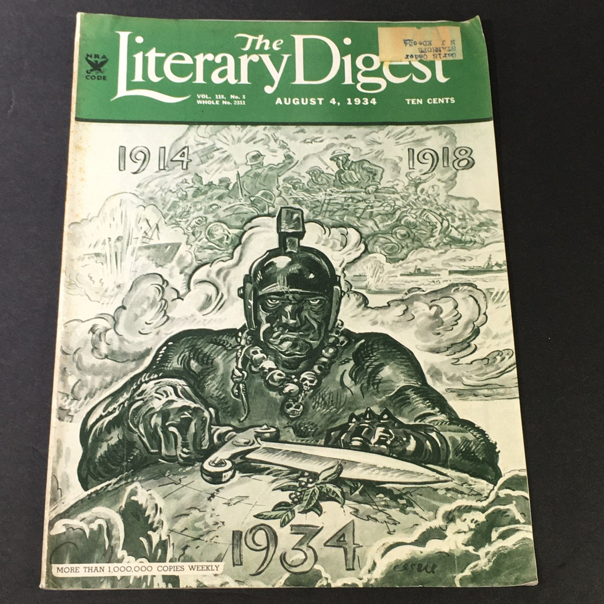 Vintage The Literary Digest Magazine August 4 1934 - Ellis Parker Butler and More