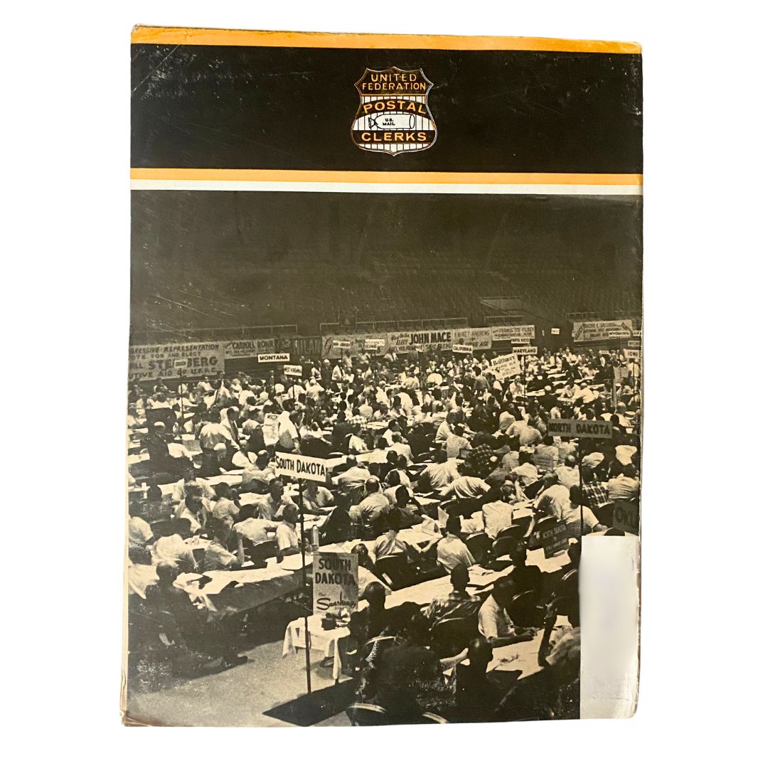 The Union Postal Clerk Journal September 1966 Louisville Convention Report cover featuring an image of a crowded convention hall filled with attendees and signage representing different states.