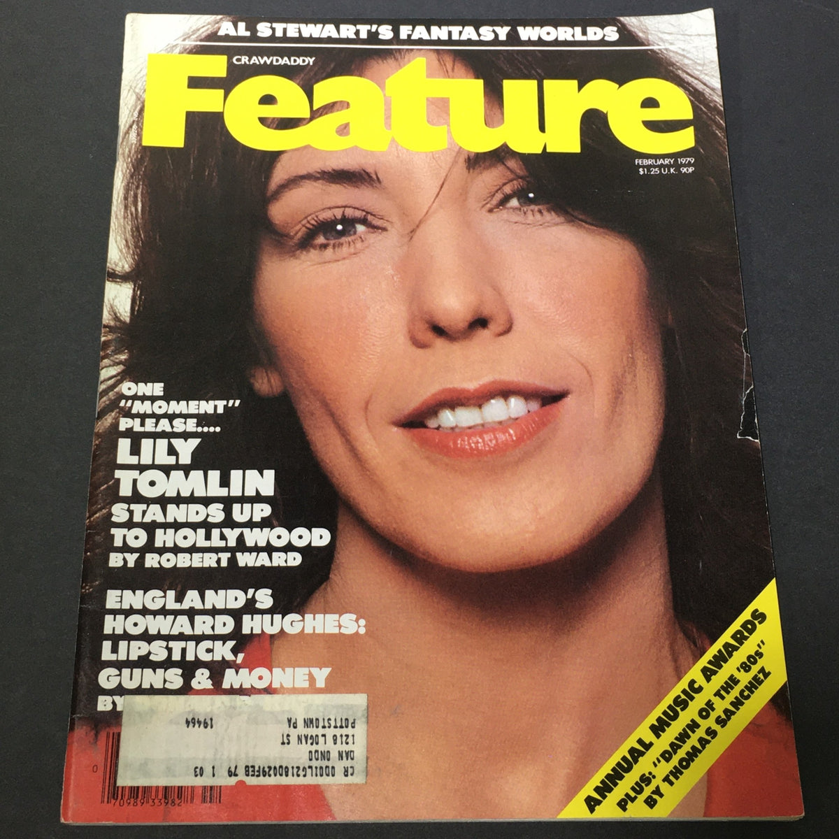 VTG Crawdaddy Feature Magazine February 1979 featuring Lily Tomlin on the cover with an article by Robert Ward, showcasing her influence in the entertainment industry.