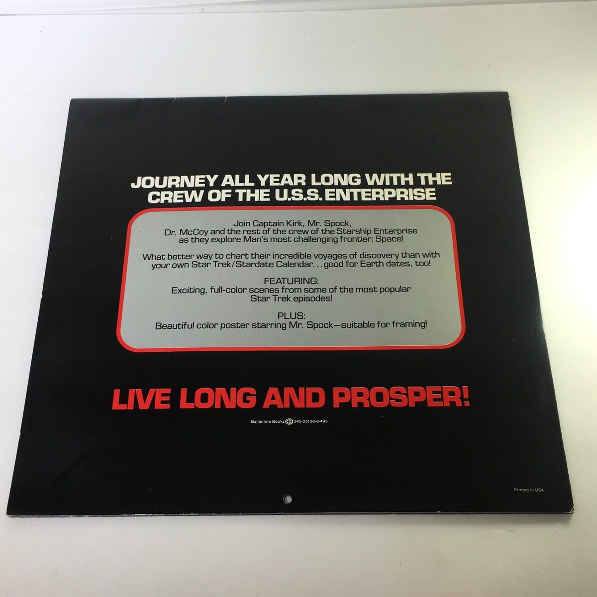 Vintage 1977 Star Trek Stardate Spock Calendar Leonard Nimoy / William Shatner