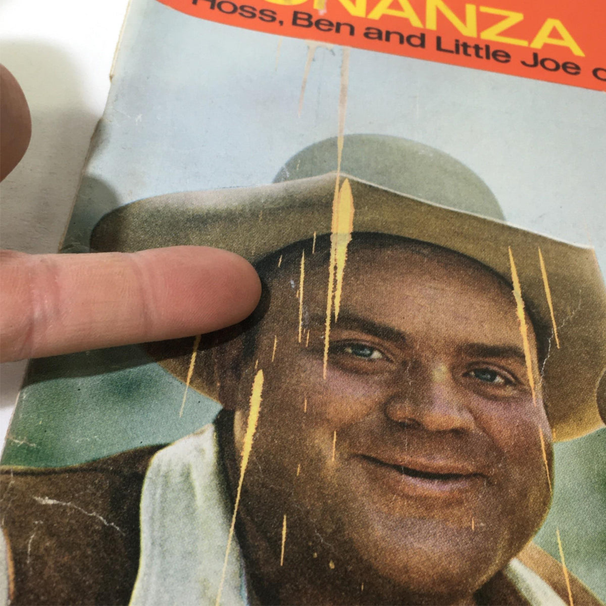 Close-up of the cover of VTG The Saturday Evening Post, December 4, 1965, highlighting Hoss with visible wear marks.