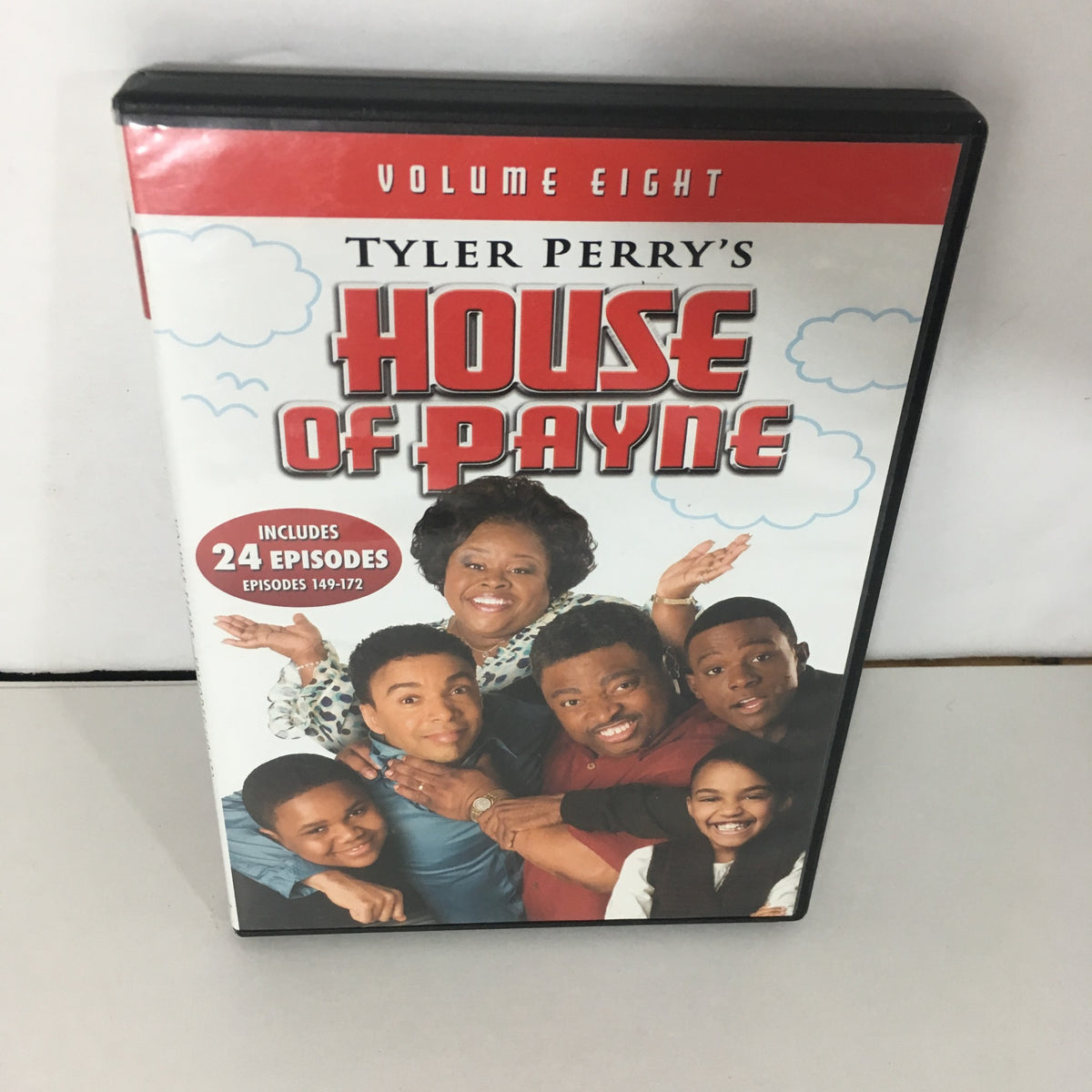 Tyler Perry's House of Payne, Vol. 8 DVD cover featuring the show's cast including LaVan Davis and Lance Gross, showcasing a vibrant design and title prominently displayed.