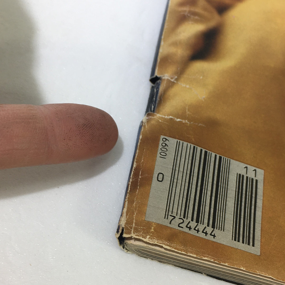 Side view of the VTG Life Magazine November 1980 showing minor wear on the binding and the barcode on the back cover.