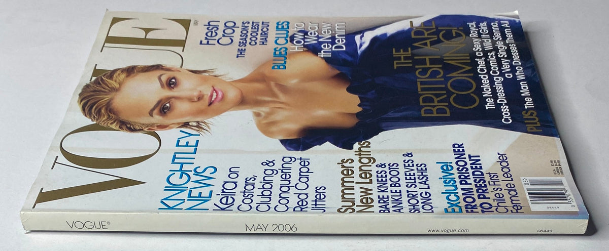 Vogue Magazine May 2006 with Keira Knightley on the cover, highlighting fashion insights and trends, representing the stylish and sophisticated essence of the issue.