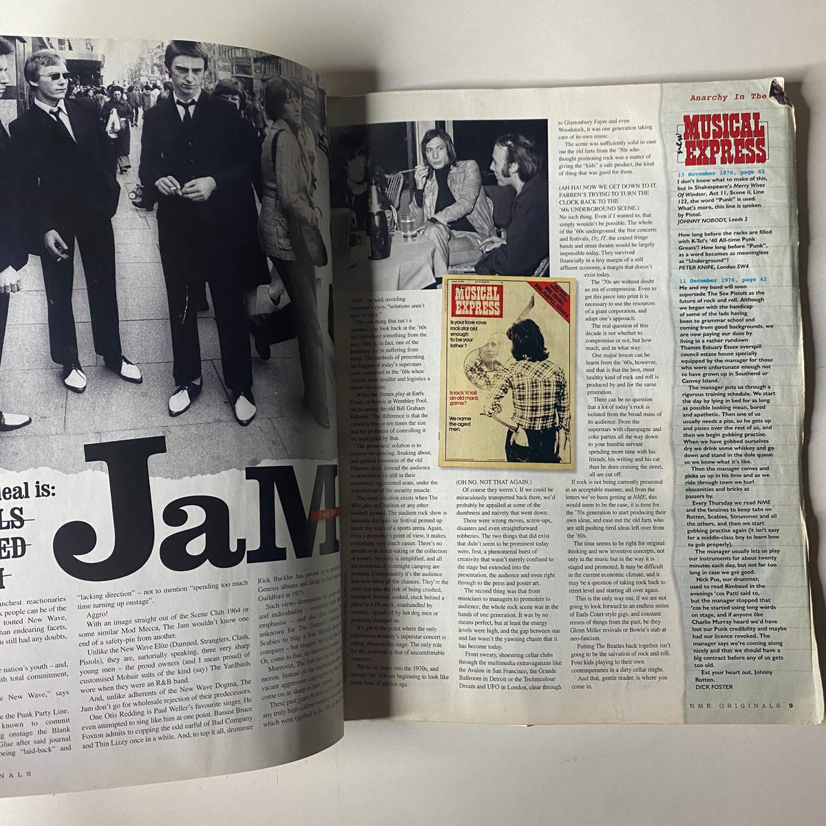 Interior spread of Uncut Magazine Presents NME Originals Vol 1 Issue 2 featuring an article on The Jam and punk culture.