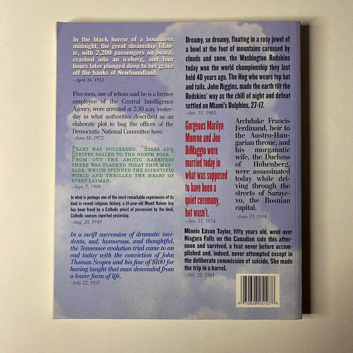 Back cover of The Washington Post Magazine 1999 titled 'The Century: Capital's Newspaper.' The layout features a narrative reflection on historical events and figures.