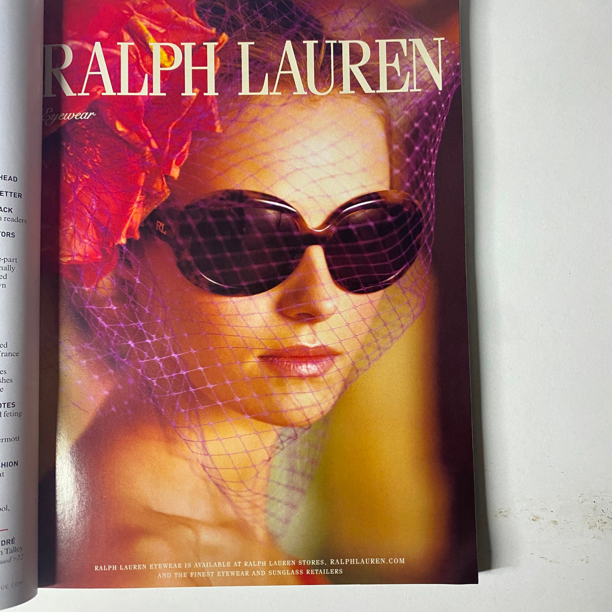 Advertisement from Vogue Magazine June 2008 for Ralph Lauren eyewear, highlighting stylish sunglasses with a striking visual presentation.