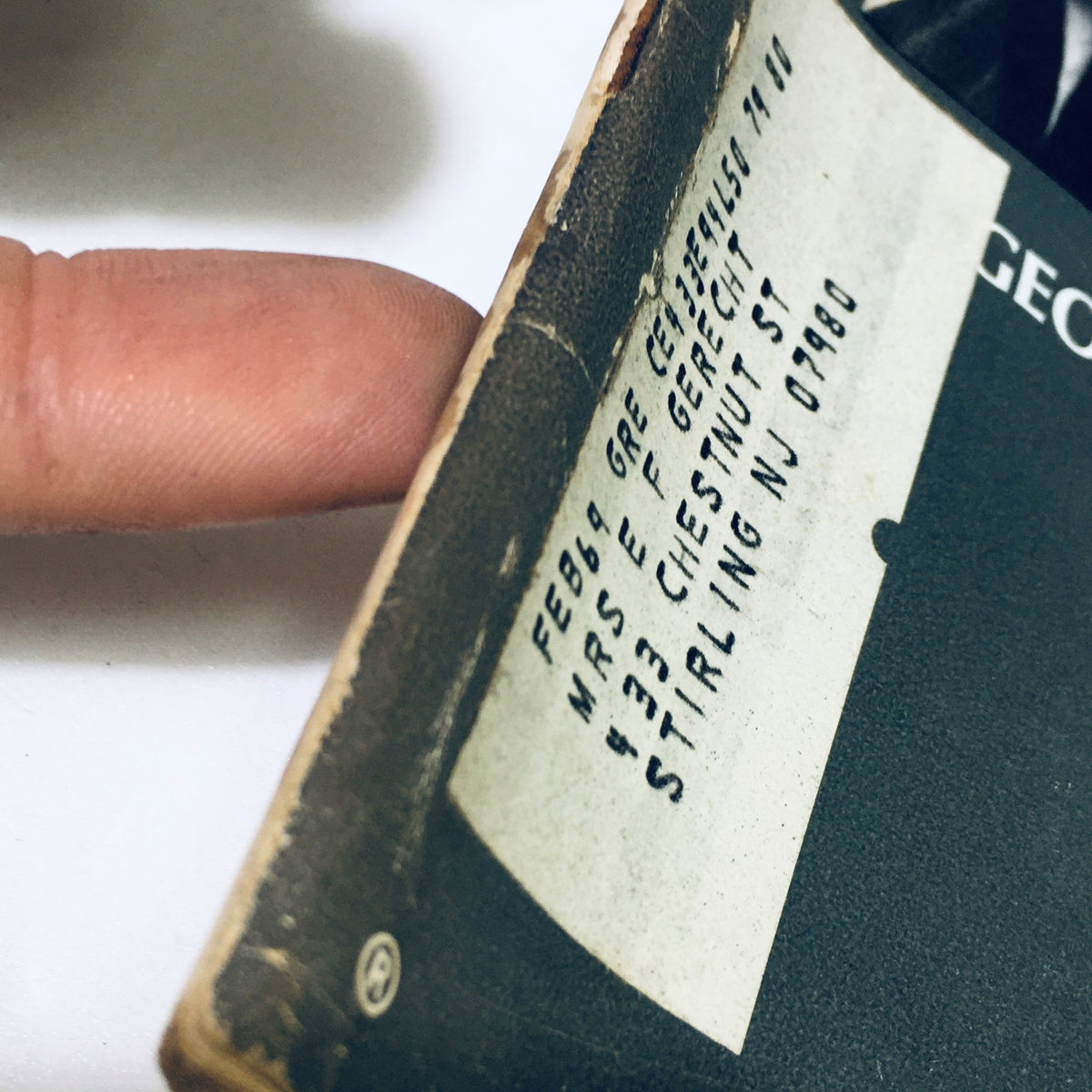 Address label on the spine of the vintage Life Magazine, dated February 1968, for Mrs. E.F. Gercht, illustrating the magazine's history and previous ownership while preserving Georgia O'Keeffe's legacy.