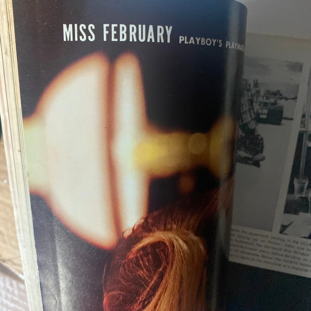 Inside page of VTG Playboy Magazine February 1966, highlighting Miss February and showcasing artistic photography and cultural commentary.