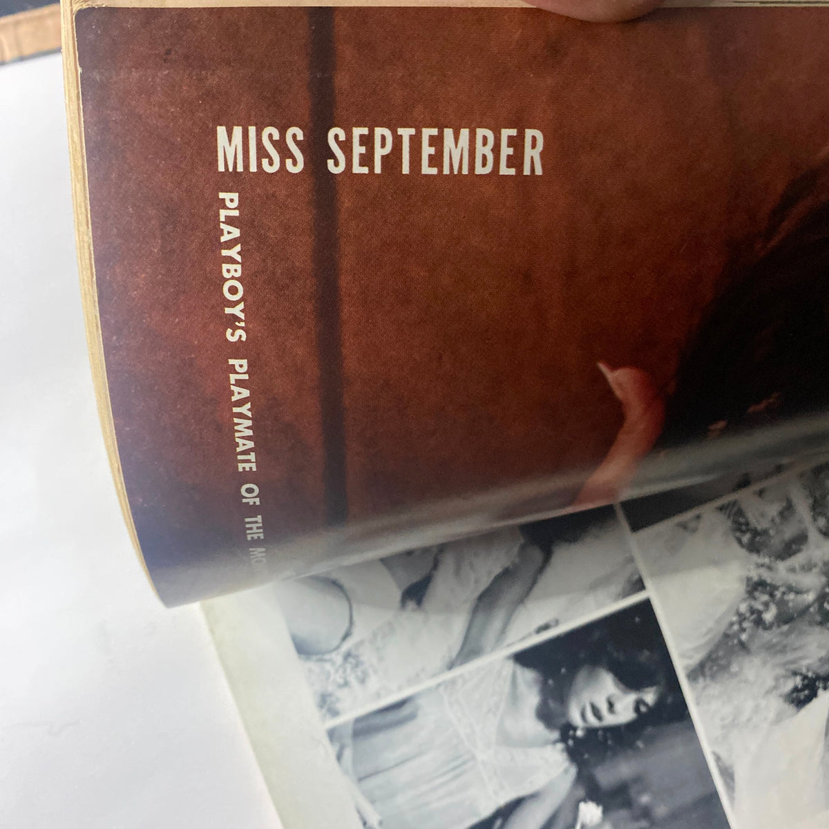 Inside page of VTG Playboy Magazine September 1965 displaying the title 'Miss September', showcasing the magazine's vintage layout and historical significance.