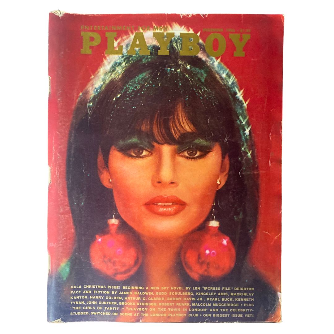 VTG Playboy Magazine December 1966 featuring Susan Bernard on the cover, showcasing her portrait with festive ornaments, highlighting the magazine's vintage appeal and cultural significance.