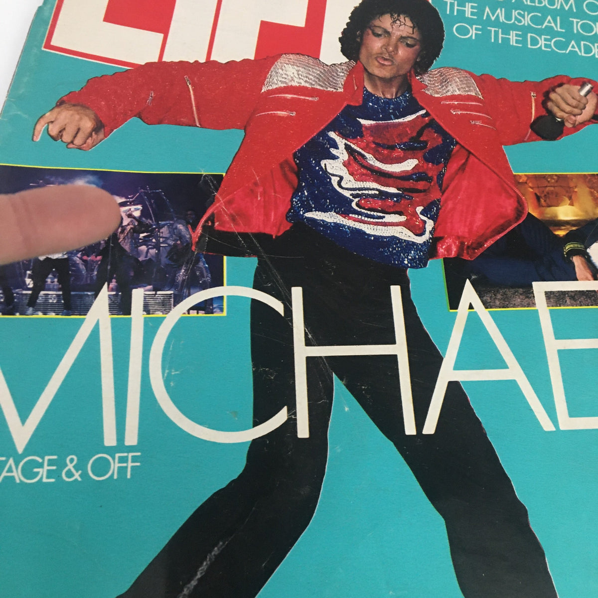 Close-up of Life Magazine September 1984 cover featuring Michael Jackson in a performance stance, with bold text highlighting 'MICHAEL ON STAGE & OFF' for music enthusiasts.