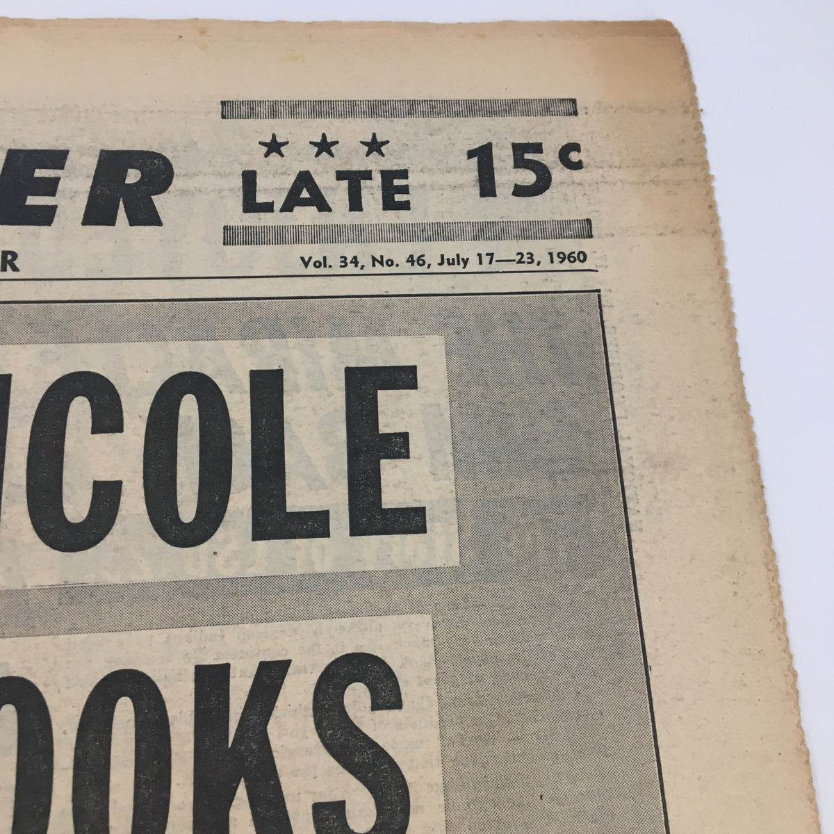 Top section of National Enquirer Newspaper from July 17 1960, displaying the newspaper title and publication date with a vintage design.