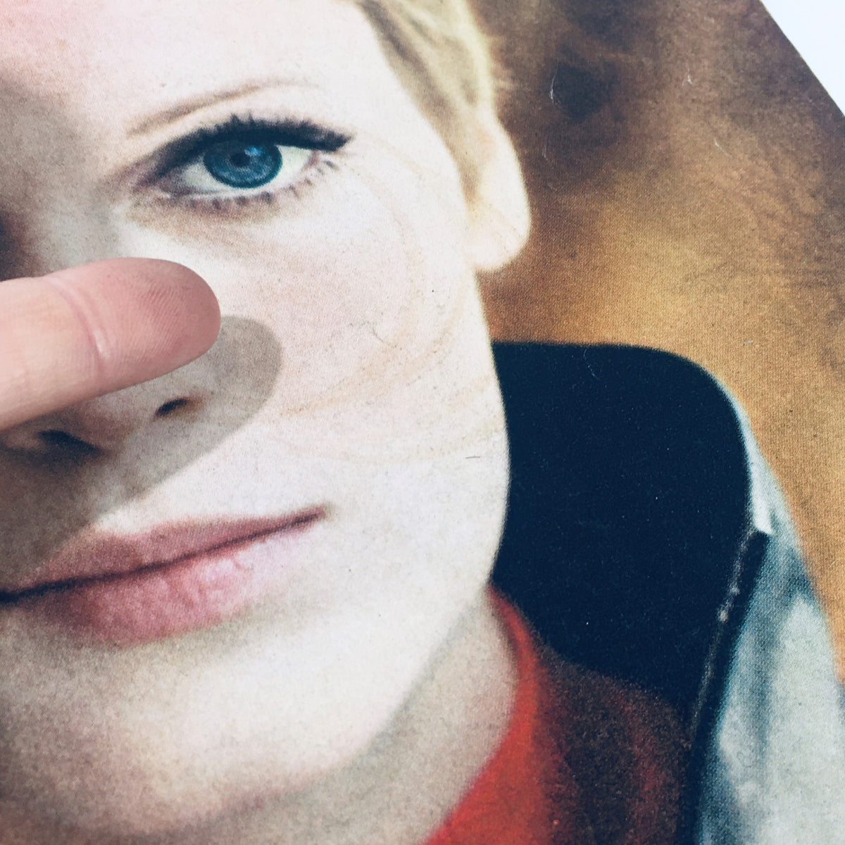 Close-up view of a woman's face featured in the VTG Life Magazine May 5 1967, showcasing her striking blue eye and soft features, indicative of 1960s fashion and beauty.